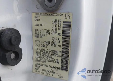 2010 Nissan Frontier Xe z USA, uszkodzony, nr VIN 1N6BD0CT8AC443187